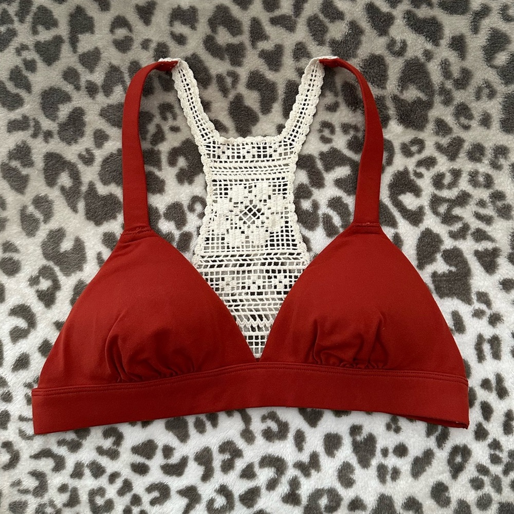 2015 Aerie Crochet Racerback Bralette in Burnt Sienna Size Small Women’s